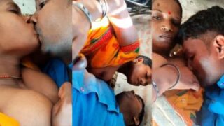 Bihari husband sucks wifes boobs gets handjob
